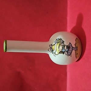 Vintage 1974 Joan Walsh Anglund Ceramic Flower Bud Vase Sweet Remembrance Rose